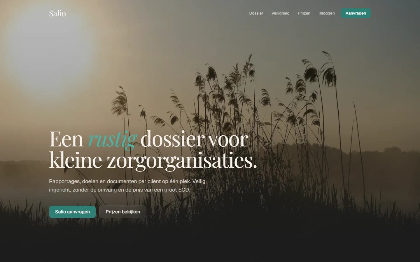 De homepage van Salio